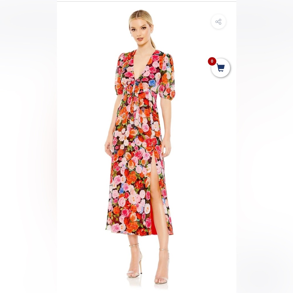 Mac Duggal Multicolor Floral Maxi Dress